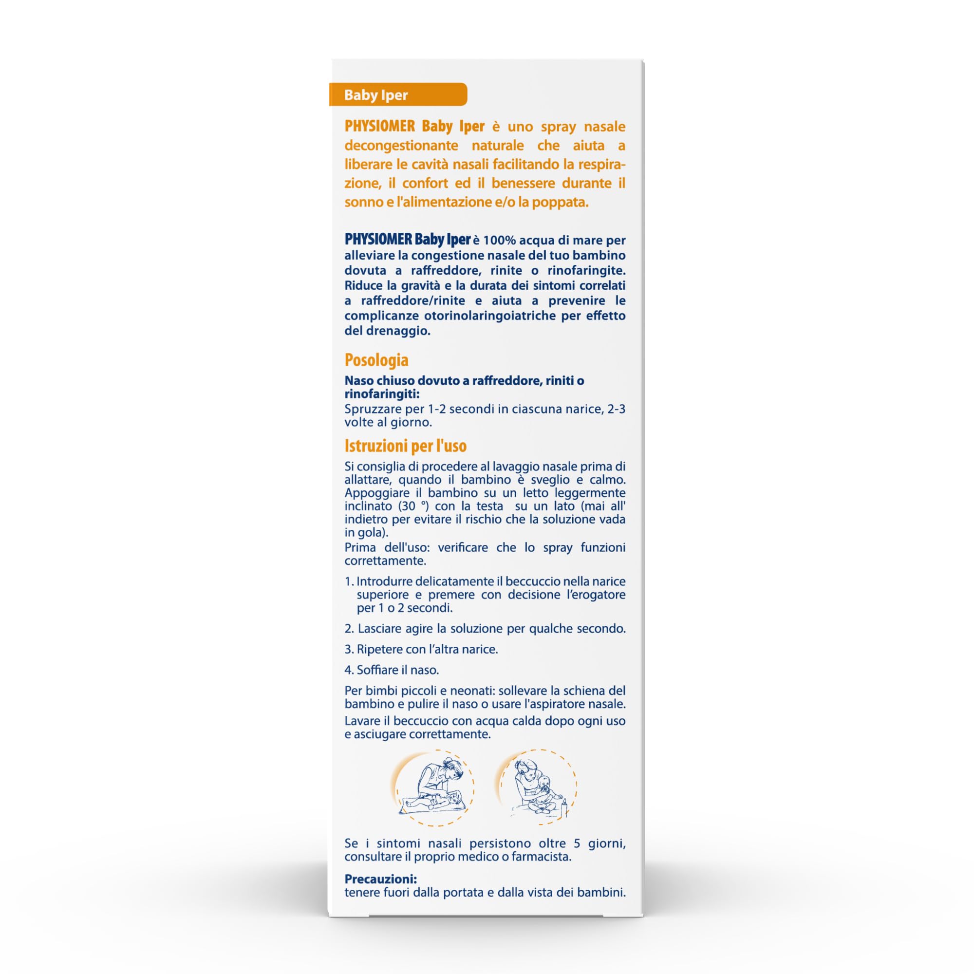 Physiomer® Baby Plus Spray Nasale 115 ml - Congestione Forte - 3in1: Decongestiona │ Allevia │ Ripristina - Acqua di mare pura al 100%│ Elevata concentrazione di Sali │ Dai 2 mesi di età│ Comfort Tip®