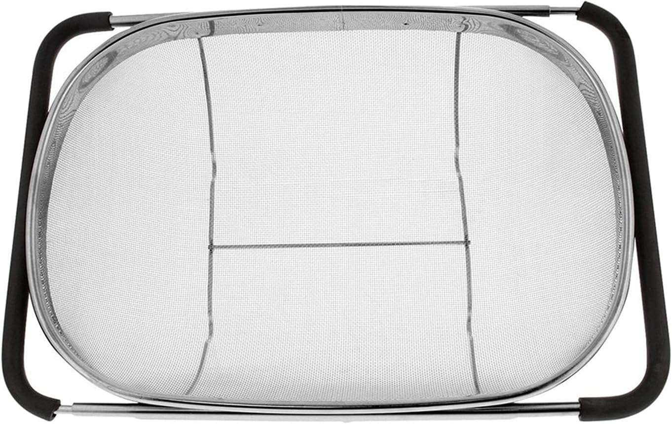 Kitchen Strainers Stainless Steel Retractable Drain Basket Rubber Grip Handles Oval Colander Sink Vegetables Draining Rack Home Storage