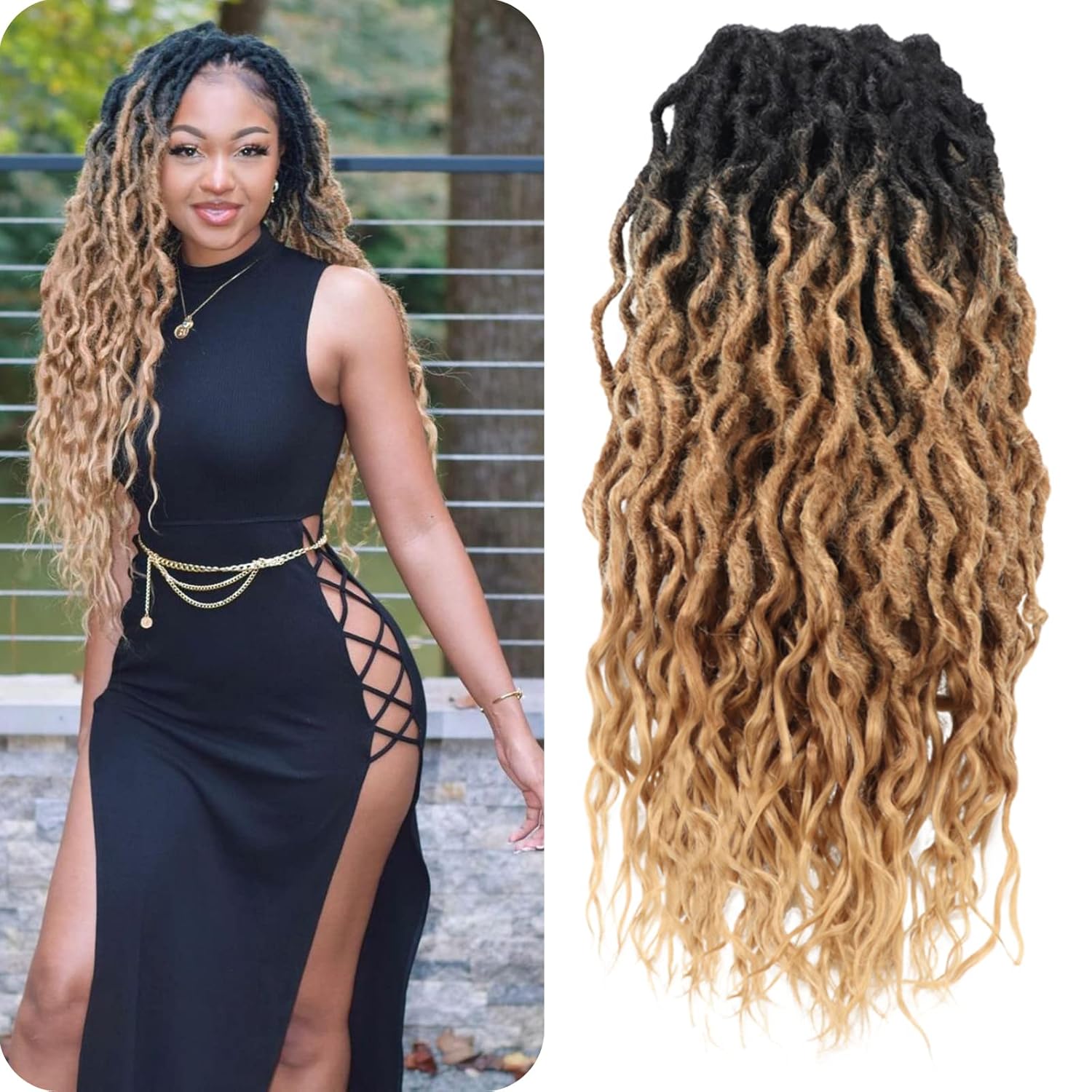 Buy Goddess Faux Locs Crochet Hair For Black Women 24 Inches 6 Packs Ombre Blonde Soft Pre Looped Wavy Dreadlocks With Curly Ends Crochet Hair Online At Lowest Price In Nepal B096zpwspj