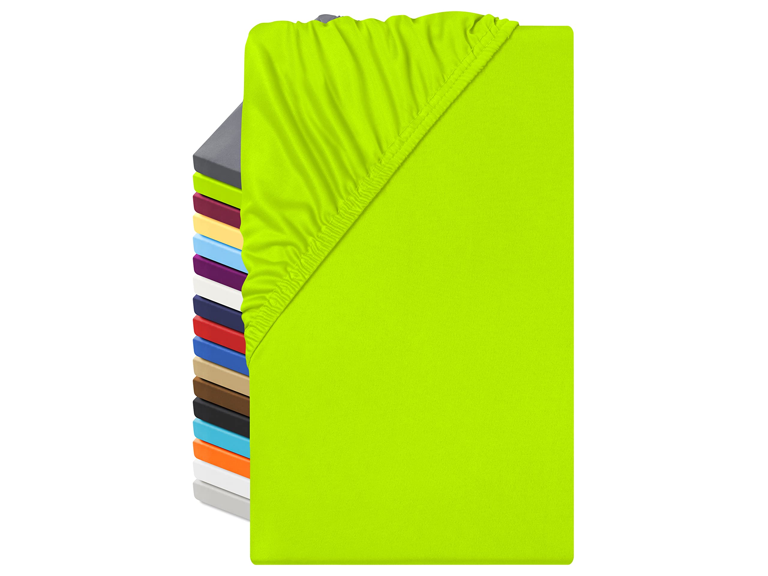 Npluseins Apple Green Microfibre Fitted Sheet - Breathable And Suitable For Allergy Sufferers 1519.2192, 120 X 200 Cm,