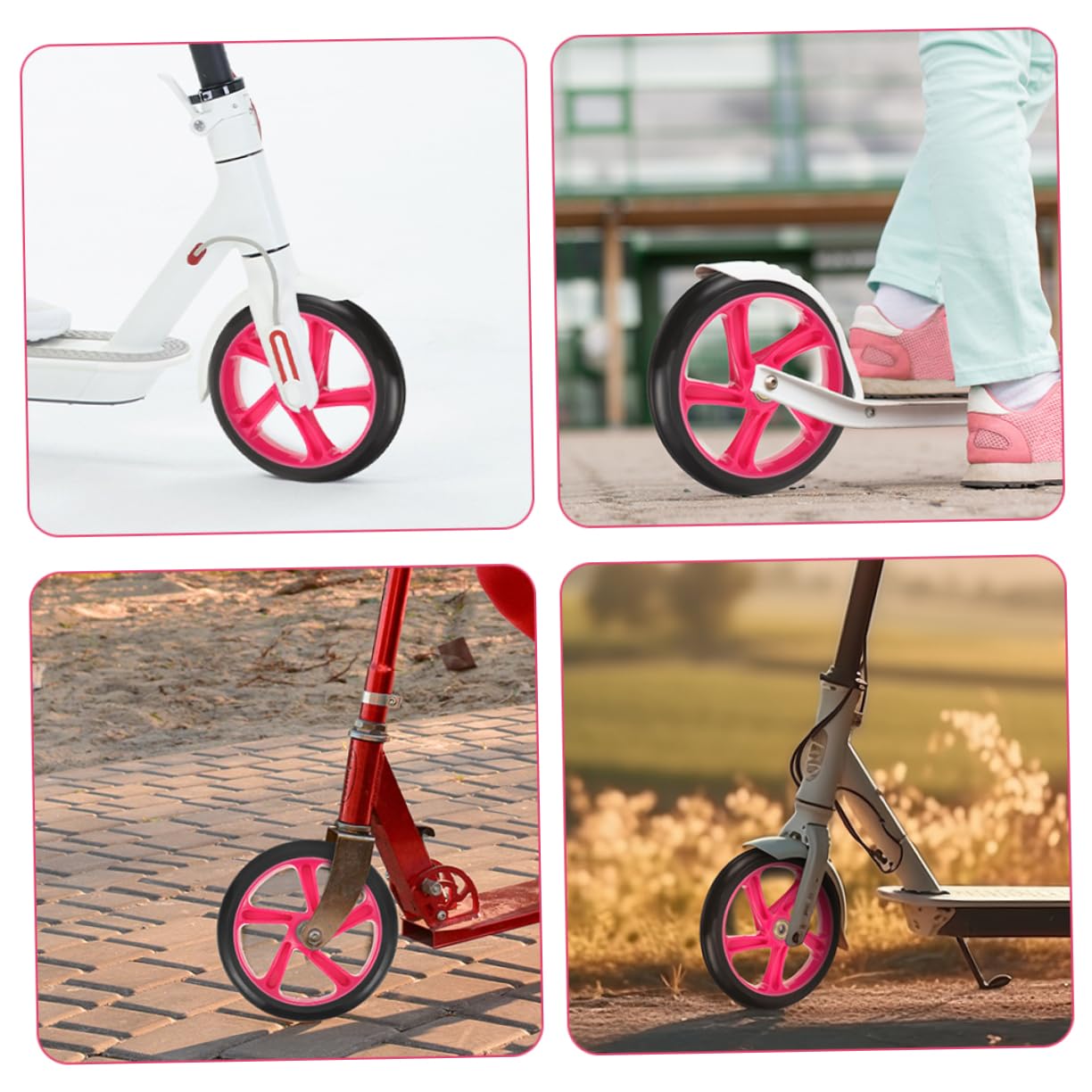 Kisangel 1 Pair High Elasticity Replacement Wheels for Electric Scooters and Skateboards Durable PU Material Easy to Install Versatile for Various Activities with Improved Performance