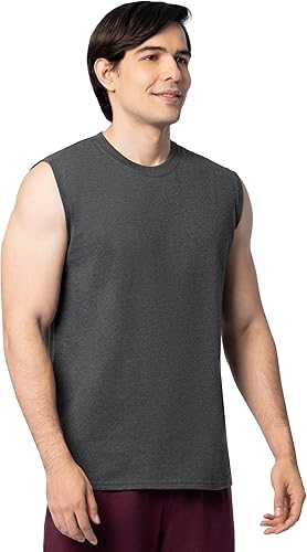 Vista 5 de Fruit of The Loom Eversoft - Camisetas sin mangas de algodón para hombre, transpirables y absorben la humedad con control de olores, tallas S-4X