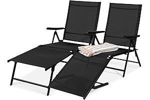 Best Choice Products Set of 2 Outdoor Patio Chaise Lounge Chairs