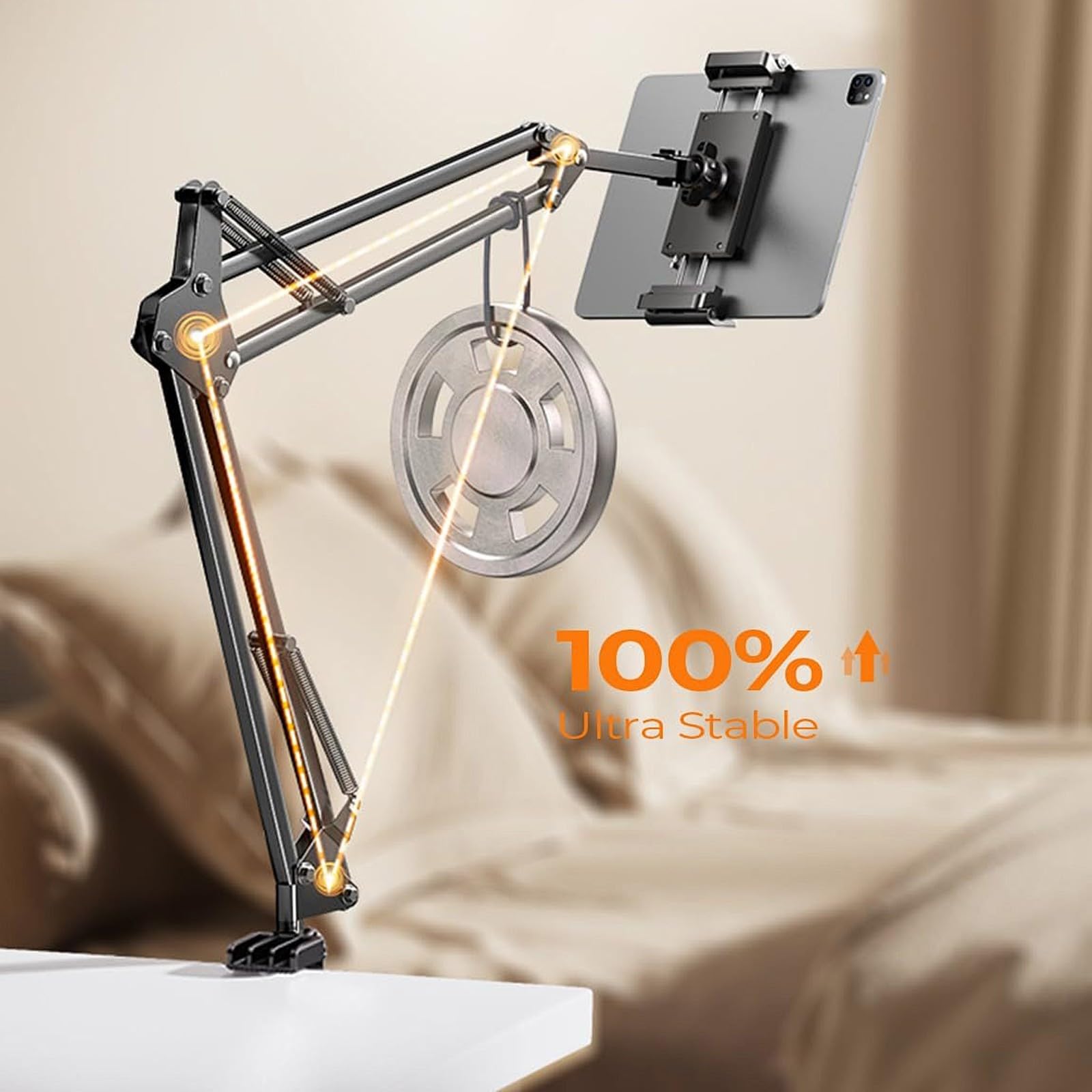 Metall Mikrofonarm Ständerhalter, flexible Positionierung, starke tragende Tischhalterung für Desktop Setups, flexibler Mikrofonarm