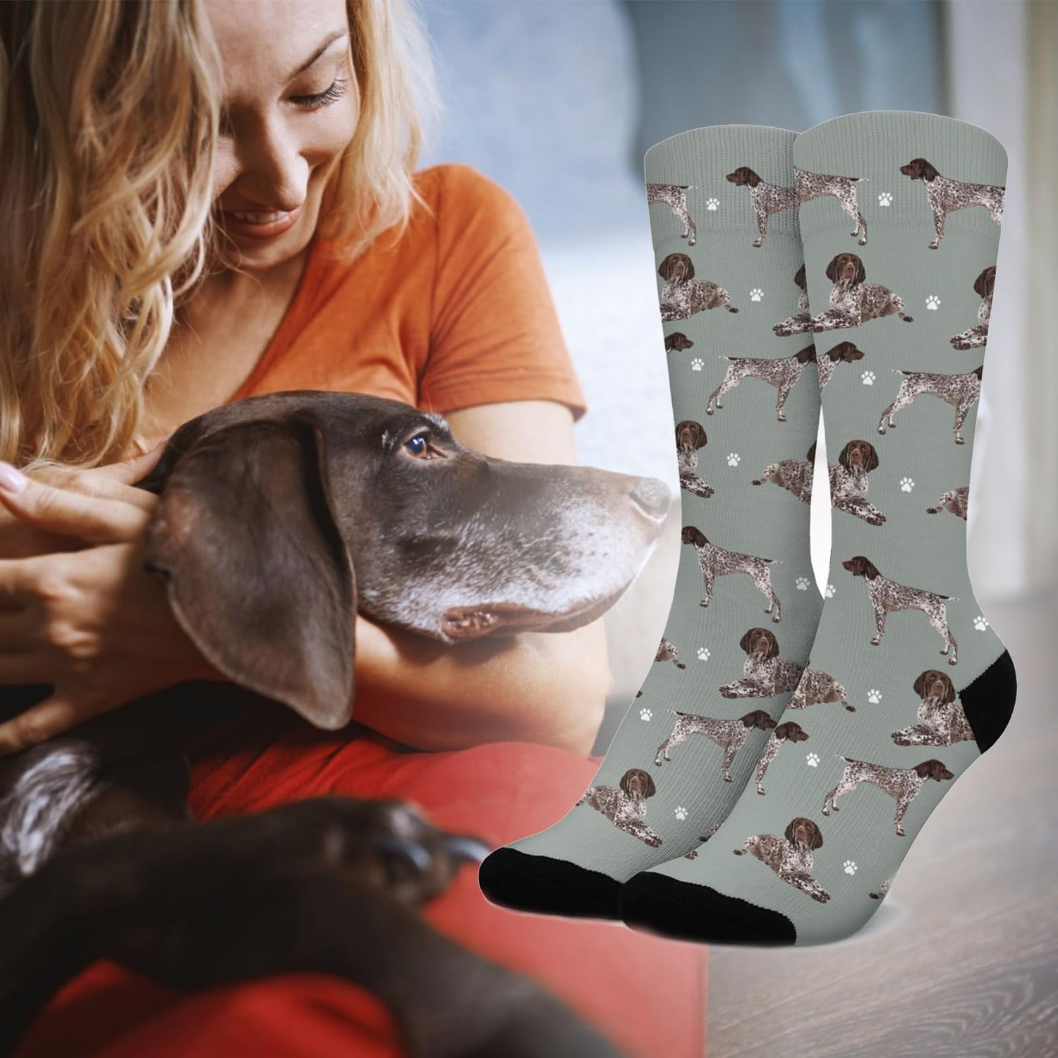 Funny Dog Crew Socks,Personalized Pet Athletic Winter Socks for Men Women - Image 2