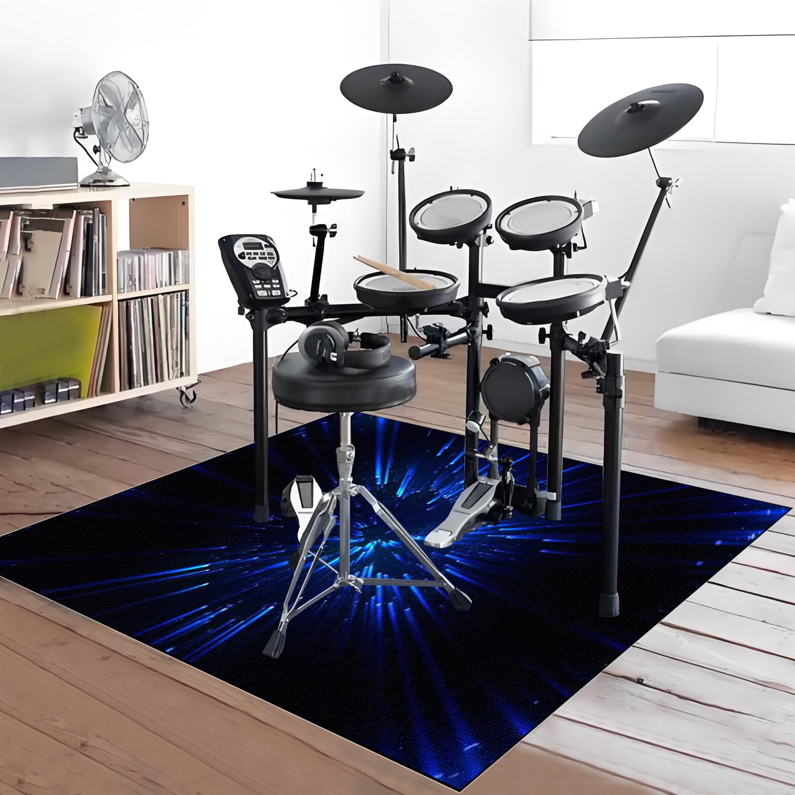 Tappeto Batteria Acustica, Tappeto Batteria Elettronica Insonorizzante, Tappeto Batteria, Tappeto Batteria in Strumenti Musicali per Batteria Elettronica Grancassa Rullante, Tappeto Drum 230 x 180 cm