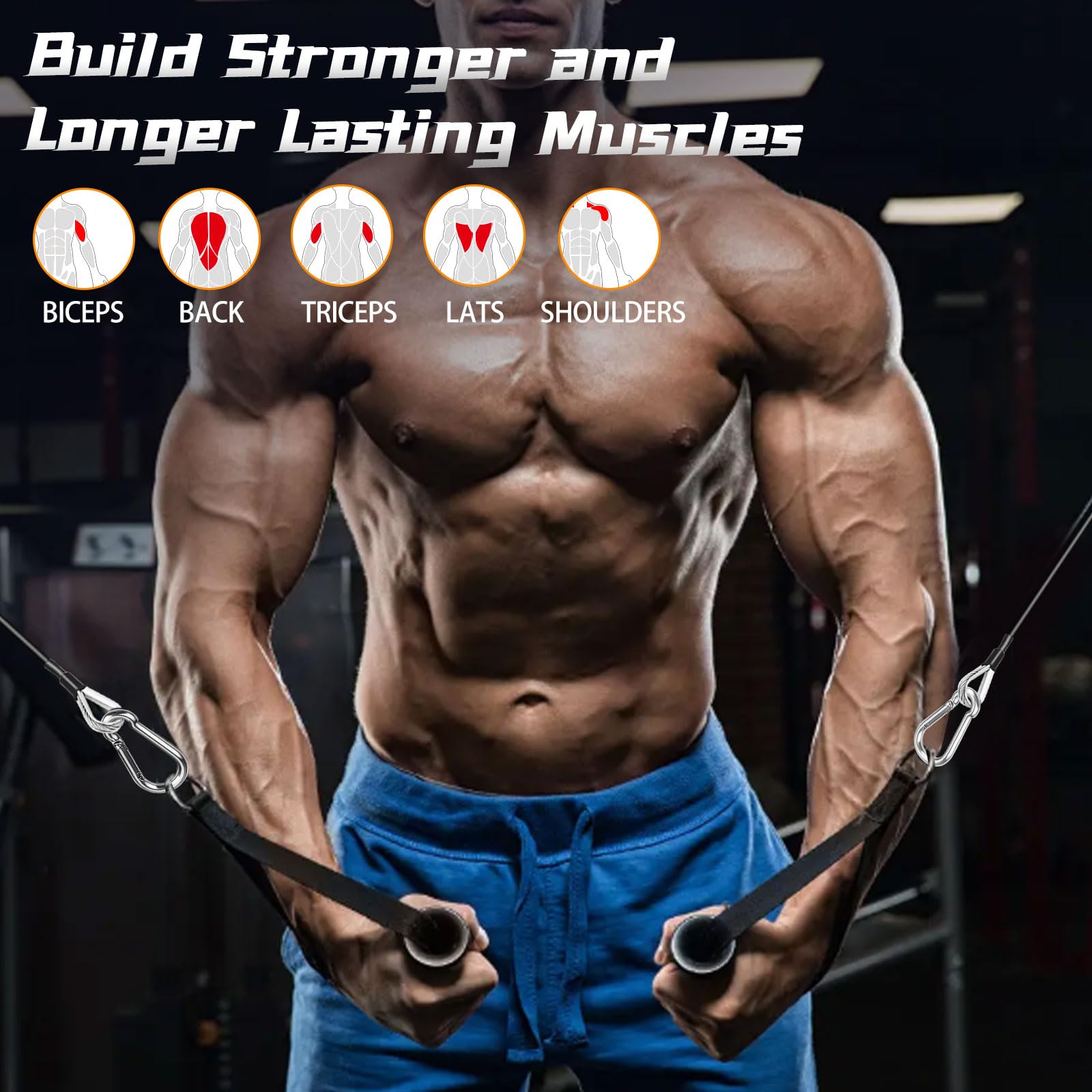 Lot De 2 Rallonges Pour Câble De Fitness – Accessoires De Muscu Avec Mousquetons, Idéal Pour Extensions Jambes Et Tirage Latéral/triceps à La Maison