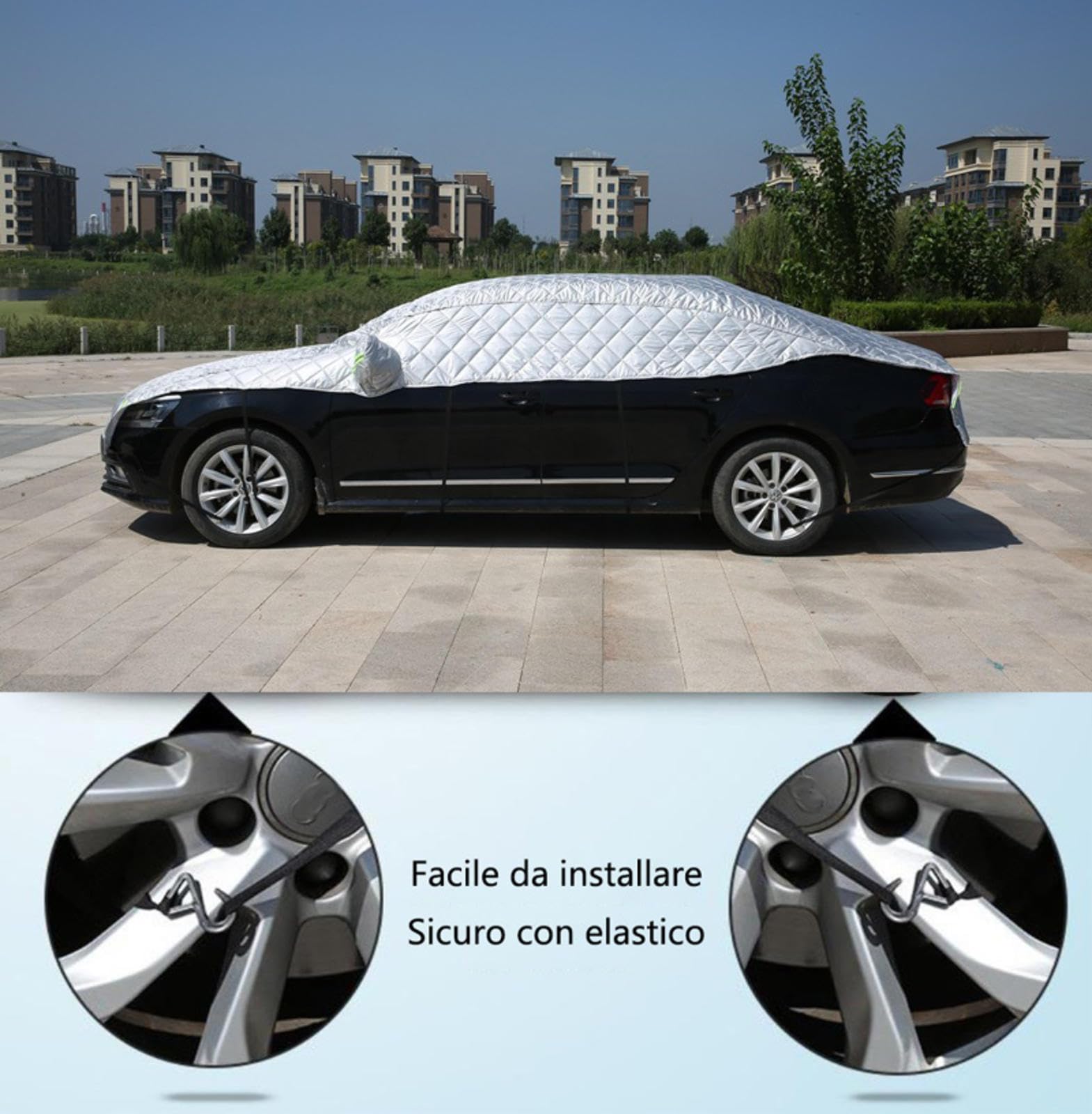 Telo Auto Antigrandine ErZhuiZi - Copertura Per SUV, Hatchback, 4.8m, Protezione UV E Pioggia - Foto 8