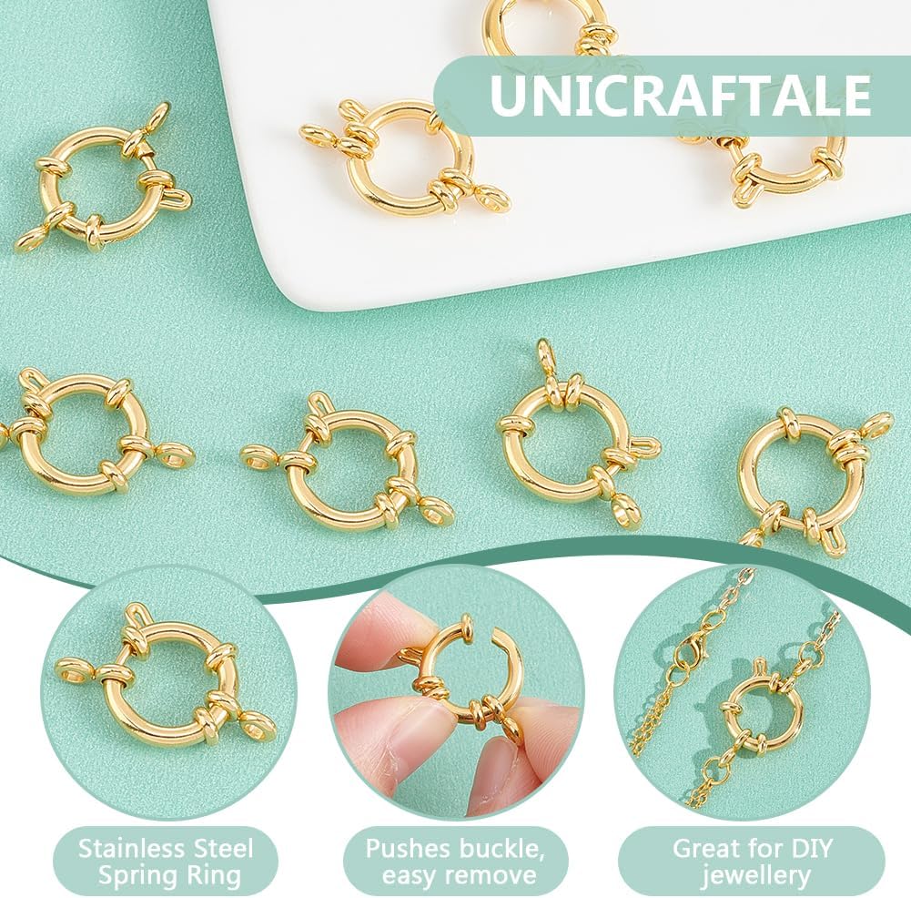Golden Spring Clasps Stainl Steel Spring Ring Clasps Closed
