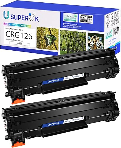 SuperInk Paquete de 2 cartuchos de tóner compatibles con Canon 126 CRG126 3483B001AA para impresora ImageClass LBP6200d LBP6230dw