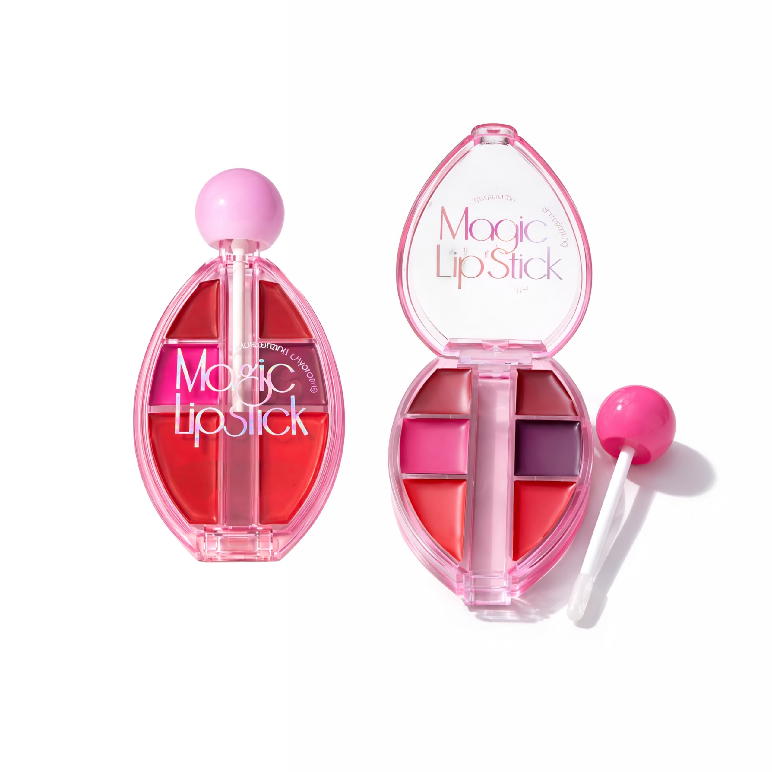 Korean Magic Lipstick Semi Matte Lip Palette – 6 Nude & Pink Gradient Shades | Waterproof Long Lasting Cream Lip Tint | Mix & Match Lip Color Palette with Spatula-image-35