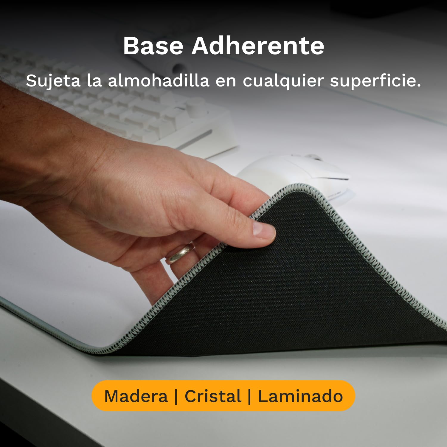 GLORIOUS Alfombrilla de Tela Gaming Bordes Cosidos 3XL Extended (Blanco) | Superficie suave optimizada, lavable a máquina, base de goma antideslizante para velocidad, control alto, suma precisión