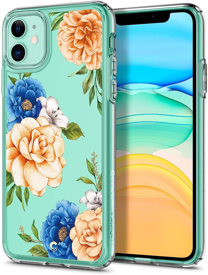 CYRILL Cecile Designed for Apple iPhone 11 Case (2019) Clear | TPU | PC | Bumper | Slim |Plastic - Blue Floral
