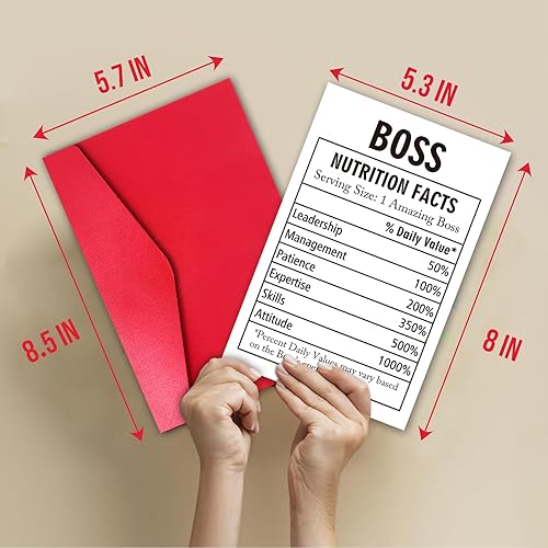 Miniatura 2 de TQDaiker Divertida tarjeta del día del jefe para el jefe, increíble tarjeta del día del jefe del empleado, tarjeta de regalo feliz para él y ella,