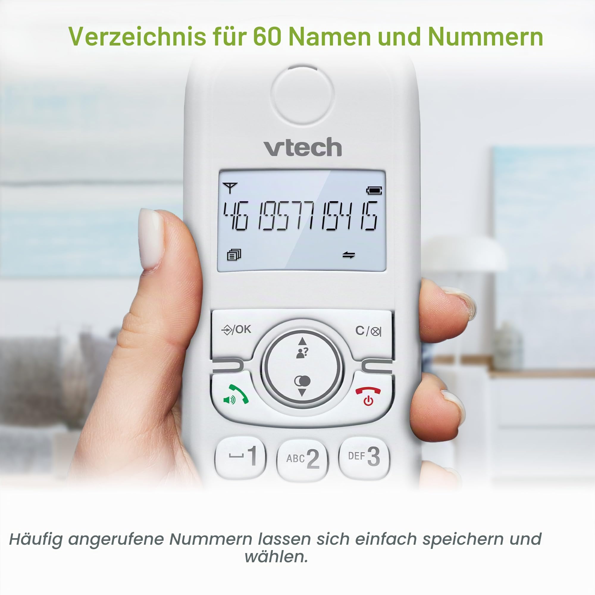 (Französische Fassung) VTech CS1501 Schnurloses DECT-Telefon mit Zwei Mobilteilen, Anrufsperre, Anruferkennung/Anklopfen, Freisprecheinrichtung, beleuchtetem Display und beleuchteter Tastatur
