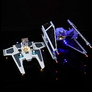 Bourvill LED Lights Kit for Lego Star Wars Mandalorian Fang Fighter vs. TIE Interceptor 75348 - Lights Set Compatible with Lego 75348 Set -Classic Version (Lights Kit Without Model)