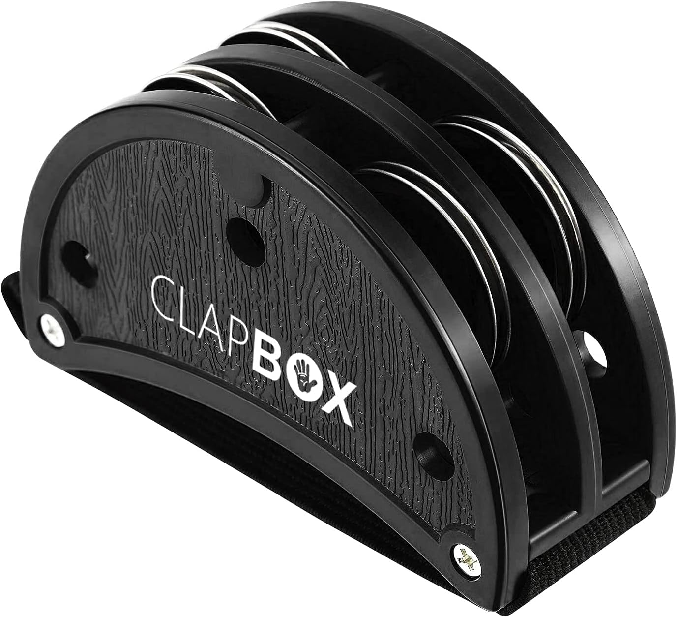 Clapbox Foot Tambourine - Jingles, Black Percussion Instrument