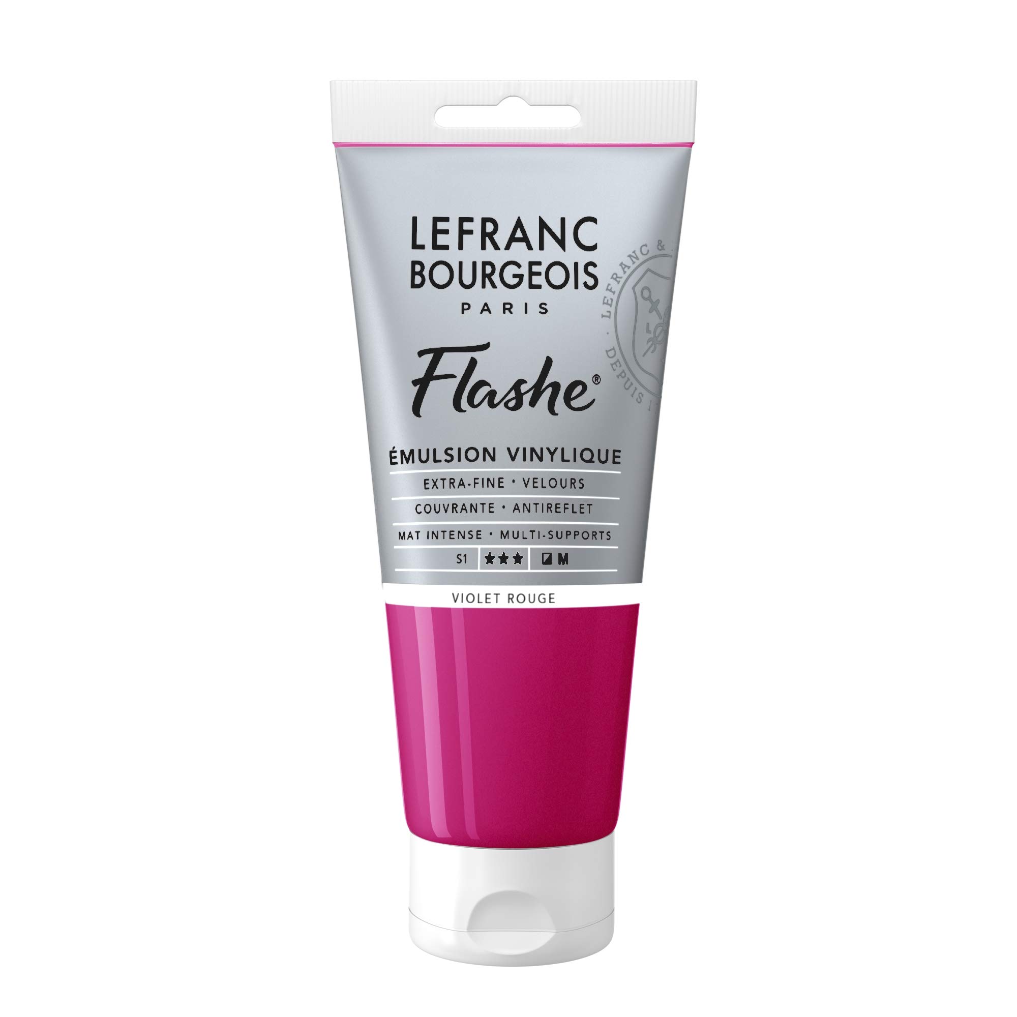 Lefranc Bourgeois Flashe, Extra-Fine Acrylic Vinyl Emulsion, Artists Quality, Red Violet, 80ml Tube