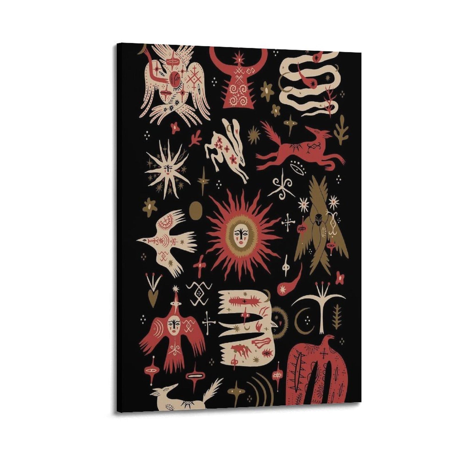 XKUGA Symbol Celestial Folk Mystic Witch Poster Magic Pattern Modern Decorative Canvas Prints - Ideal Wall Art for Family, Man Cave, Game Room, Boys & Girls Bedroom 24x36inch(60x90cm)