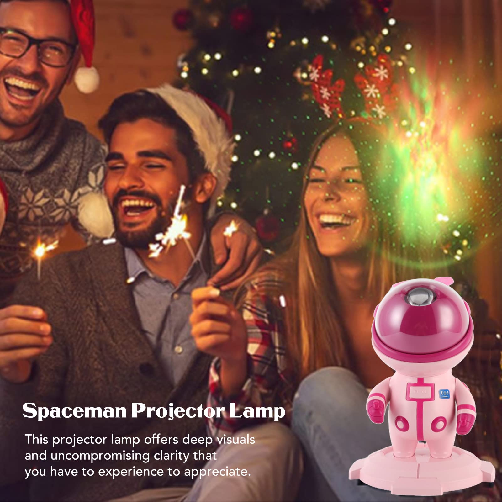 MEFE Proiettore di Luce Notturna a LED a Stella, Lampada per proiettore stellare cosmonauta USB, Luce di proiezione Ambientale RGB per Bambini, Adulti, Decorazione della Camera (Rosa)
