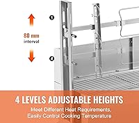 Vista 5 de VEVOR Parrilla asadora con parabrisas, barbacoa de cerdo entero, cordero y cabra de carbón, capacidad de 46 pulgadas y 132 libras, motor eléctrico