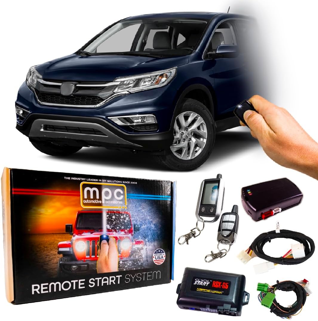 MPC Complete 5-Button Keyless Entry Remote Start Kit Compatible with Honda CR-V 2012-2015 with T-Harness