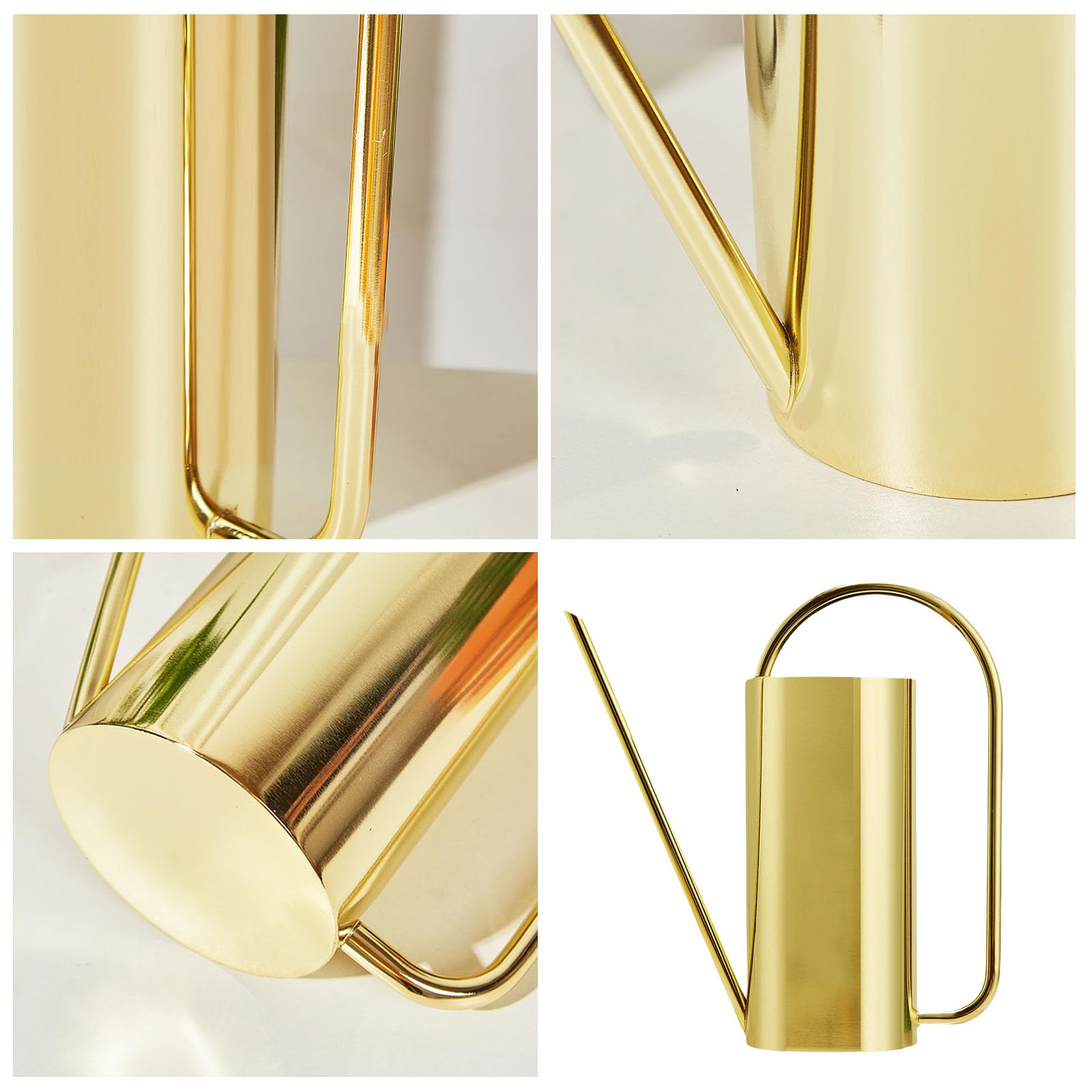 Rostfreie Zimmerpflanzen Gießkanne, 51 oz, Metallkonstruktion mit modernem Design und präzisem, langem Auslauf für die Bepflanzung, Verwendung als Gartenbewässerungswerkzeug