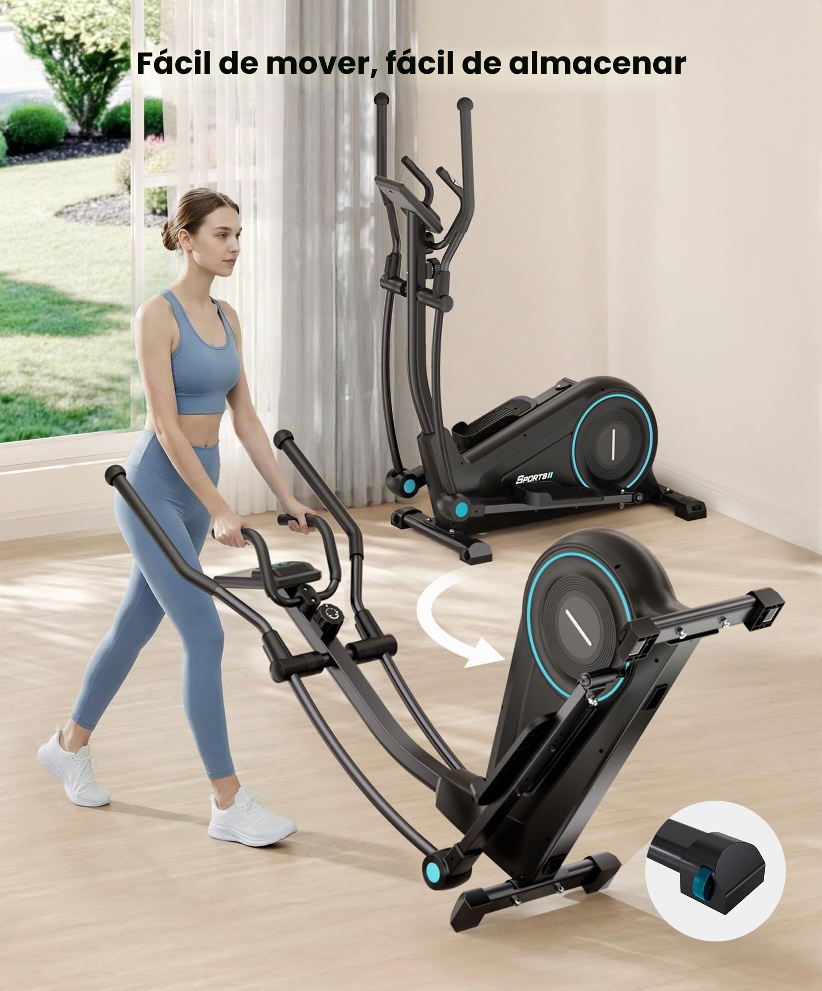 Dripex Bicicleta Elíptica para Casa, Silenciosa con Resistencia Magnética de 16 Niveles, Soporta 120 kg, Monitor LCD, Entrenamiento de Cardio y Cuerpo Completo