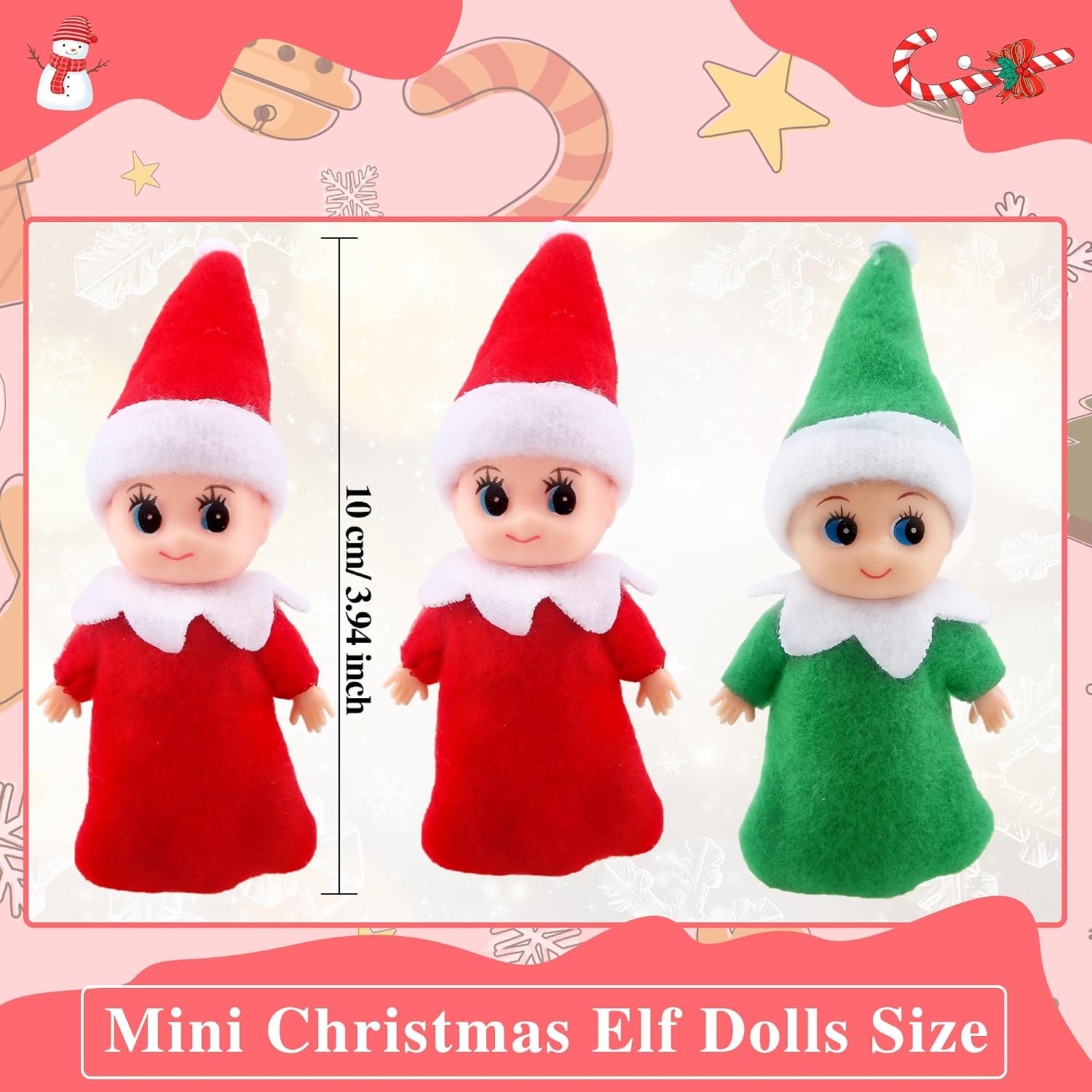 12 Pcs Christmas Baby Doll Elf Xmas Mini Twins Dolls Elf Miniature Gift Elves Bulk Small Baby Dolls in Colorful for Christmas Stocking Stuffers Kids Toys New Year Gifts image 2