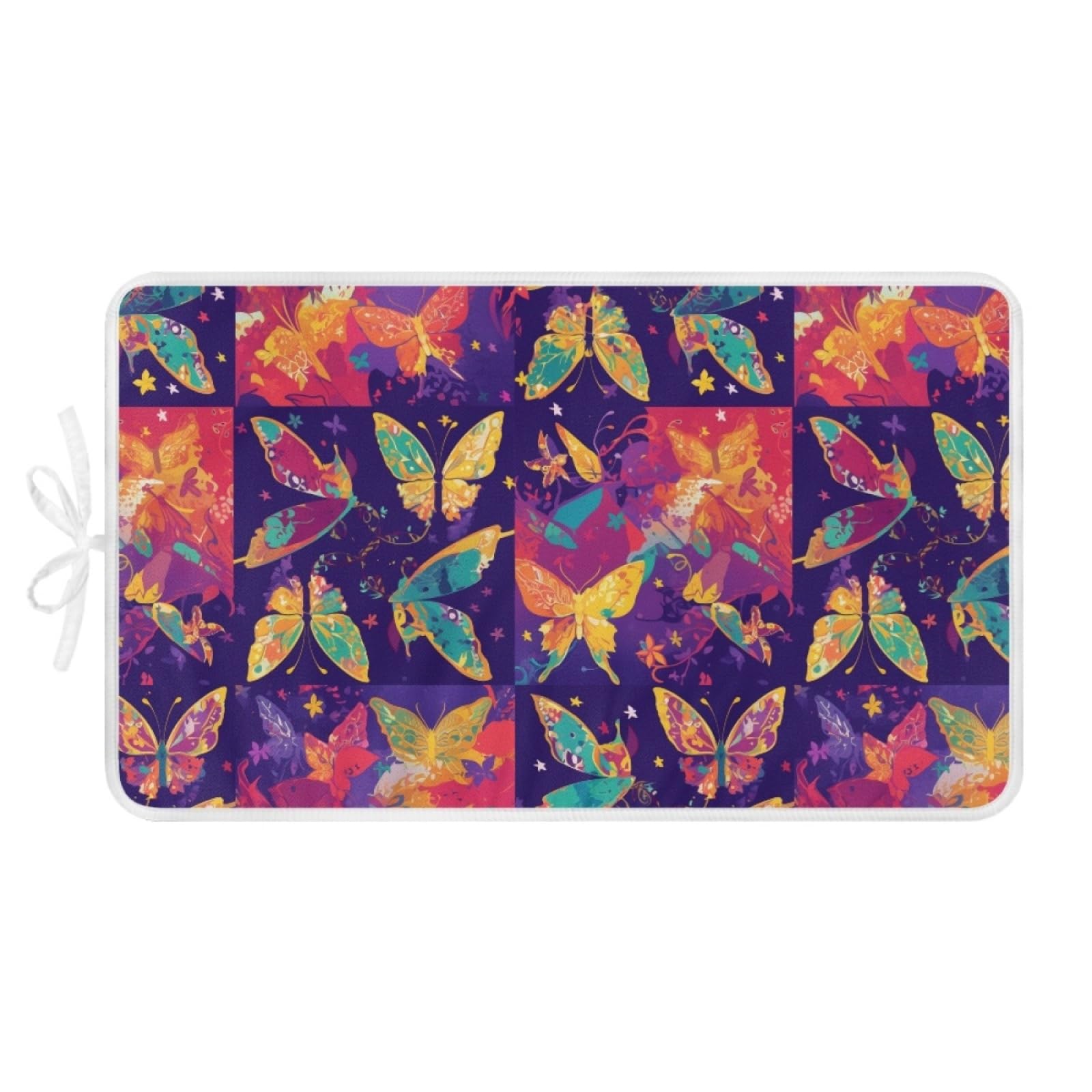 Bügelmatte Goldener Blauer Schmetterling Bügeleinlage Faltbares Hitzebeständig Waschbar Bügelauflage für Tisch und andere Oberflächen Bügelbrett Unterlage rutschfeste Bügeldecke 80x50cm (2 Stück)