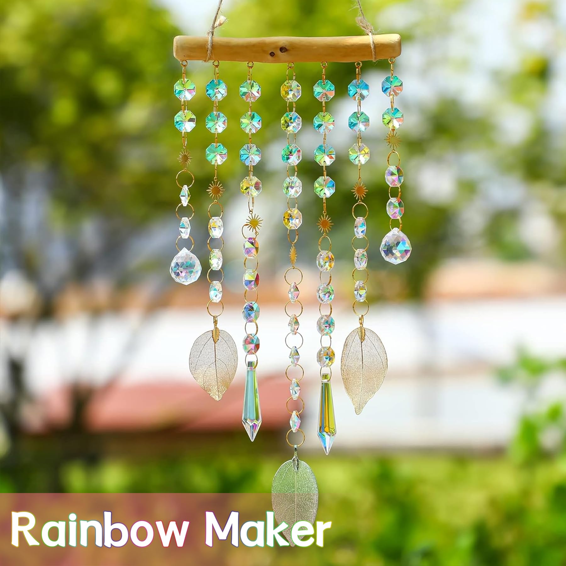 YeahBoom Acchiappasole Cristallo,Crystal Suncatcher,Appendere Vetro Acchiappa Sole,Pendenti Prismi Cristallo,Appeso Arcobaleno Prisma Finestra,Pendenti Suncatcher Decorazione per Casa Giardino Nozze