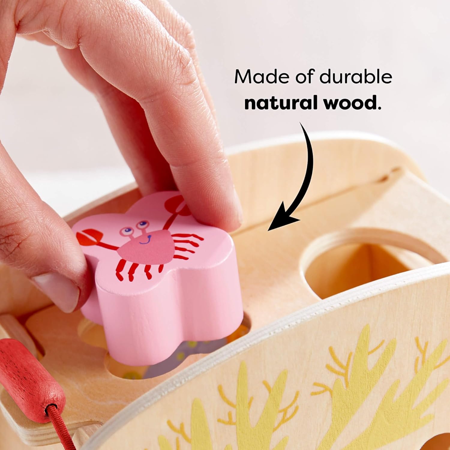 HABA Underwater World Wooden Toys Shape Sorter: Montessori Toys for 2 Year Old, Sensory Sorting Box with Sea Creature Blocks for Toddlers 18 Months+