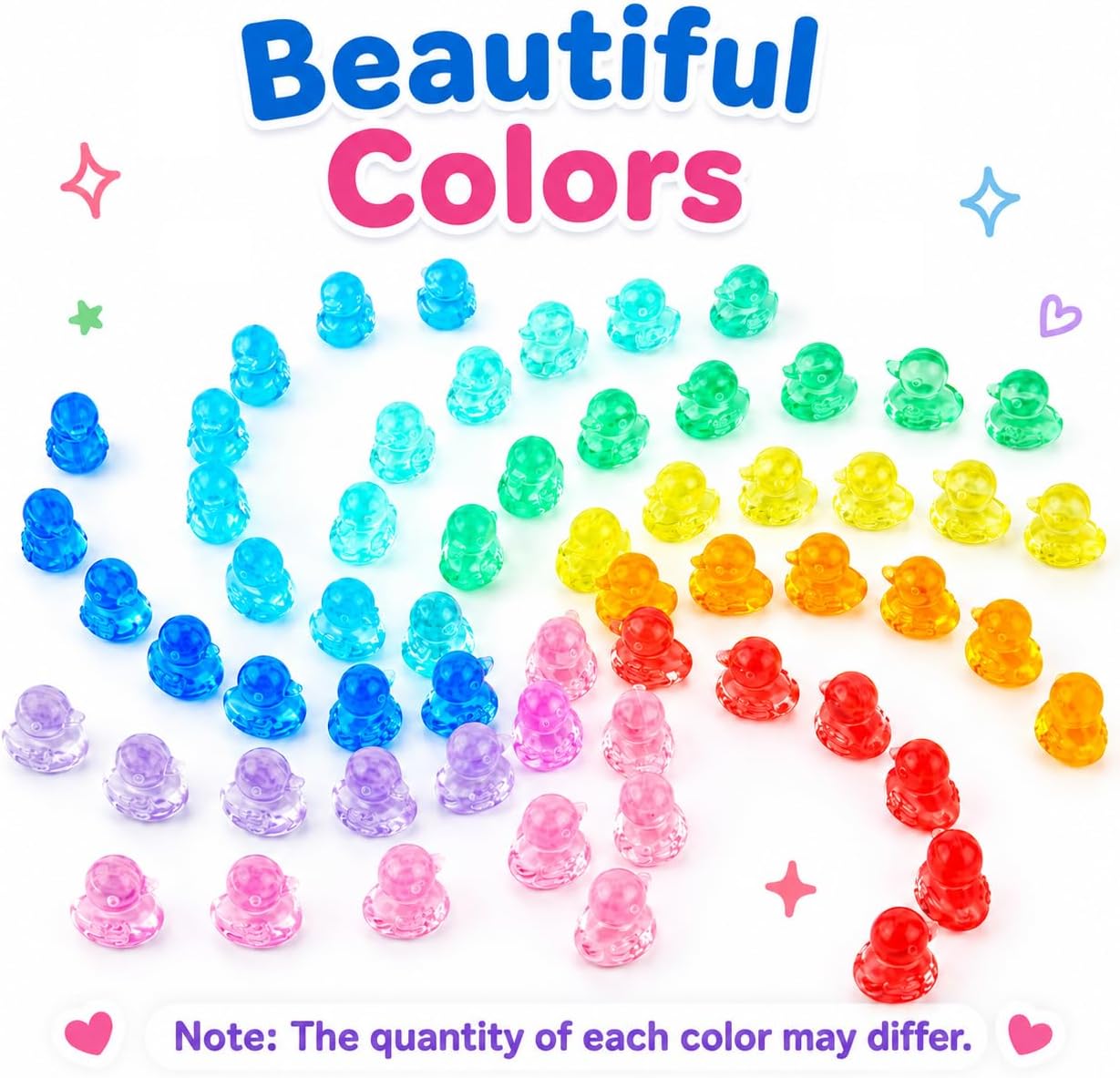 Niceup 345pcs Mini Ducks Figures Tiny Animal for Hiding, Math Counting image 5