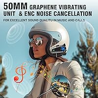 Vista 7 de Casco de motocicleta con Bluetooth, casco de motocicleta Bluetooth con 2 tipos de micrófonos, intercomunicador, llamadas manos libres, música