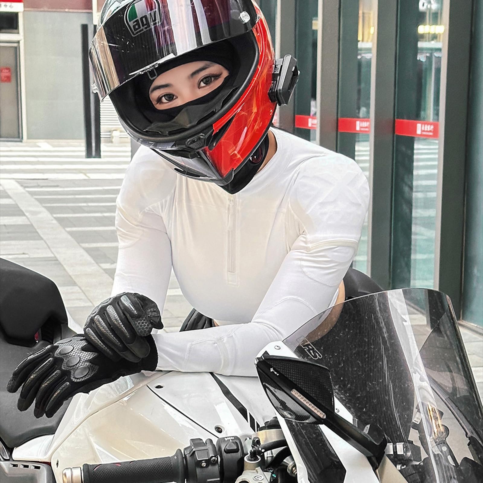 Moda damska opancerzony top motocyklowy, seksowna przycięta kurtka jeździecka z certyfikatem CE, sprzęt ochronny, wyściełana koszula motocyklowa, oddychająca elastyczna siateczka, warstwa