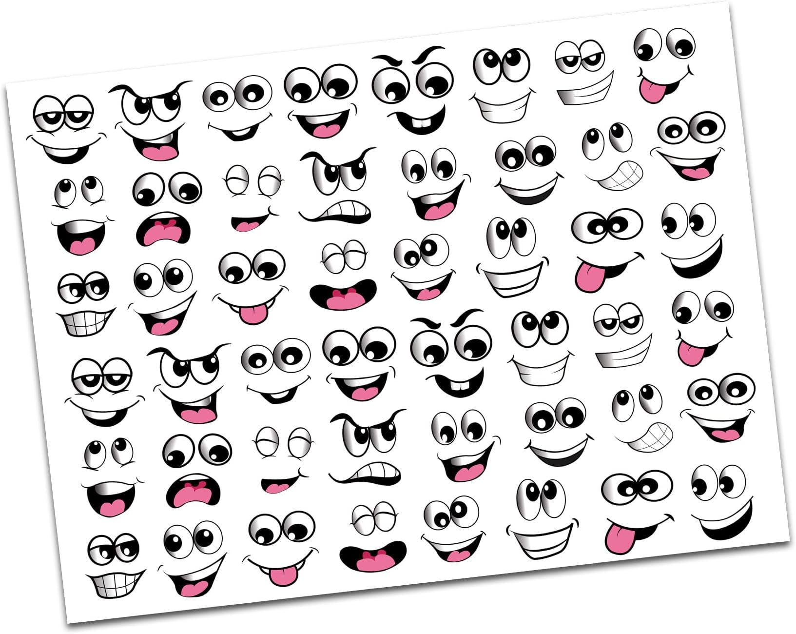 Lustige Augen Und Mund Aufkleber - 380 Bunte Sticker Für DIY Projekte