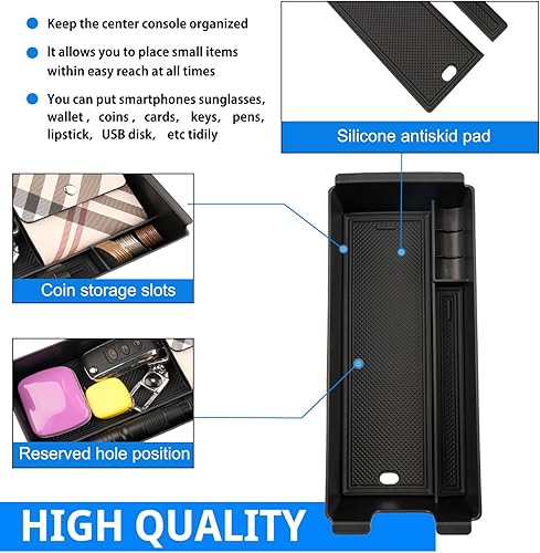 Miniatura 4 de SHAOHAO Bandeja organizadora de consola Toyota Prius 2023 2024, para Toyota Prius 2023 2024 Accesorios Bandeja de consola 2023 2024 Prius LE XLE