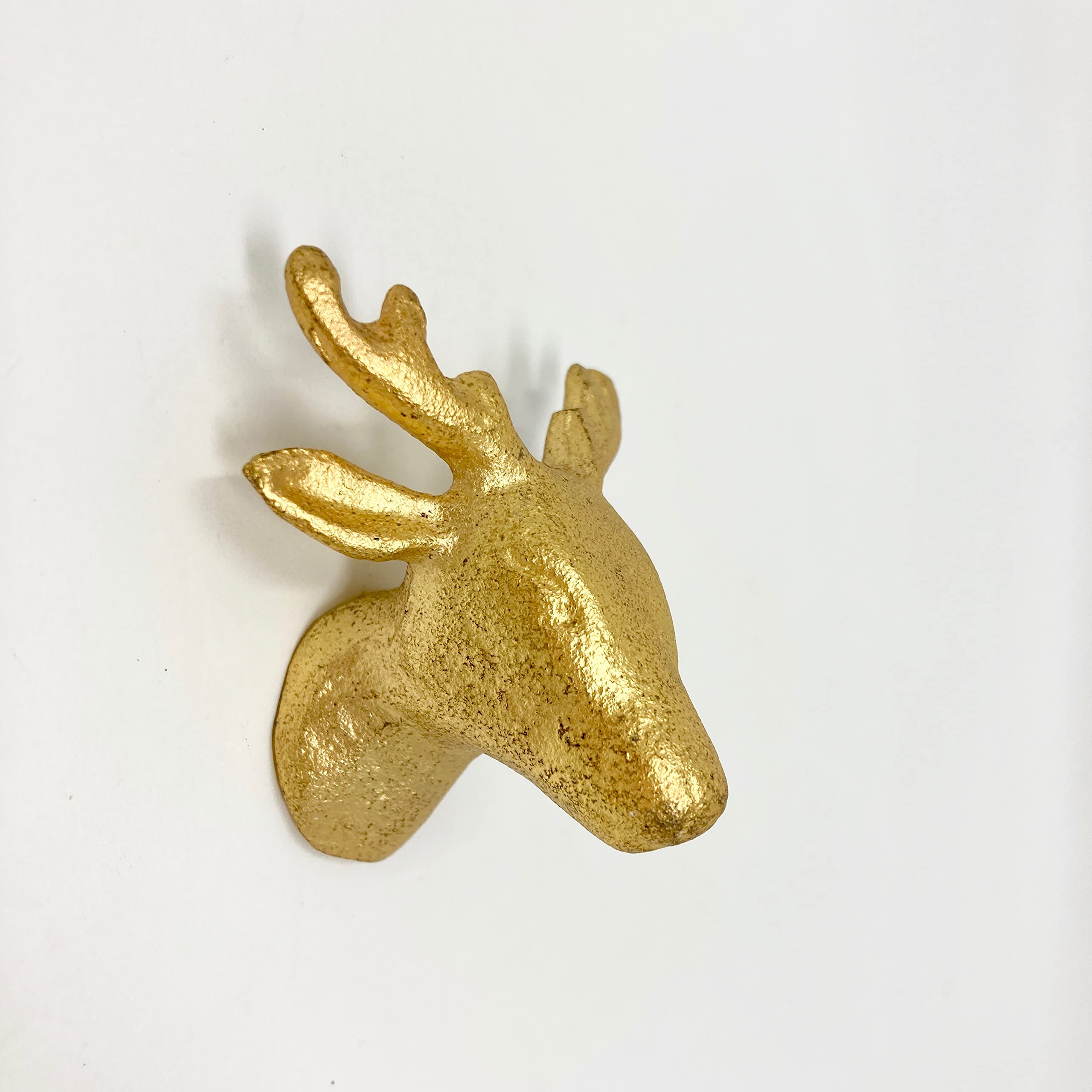Old Gold Antique Gold Vintage Gold Cabinet Door Handles Iron Handmade Metal Animal Cupboard Door Knobs, Drawer Pulls (12. Stag)