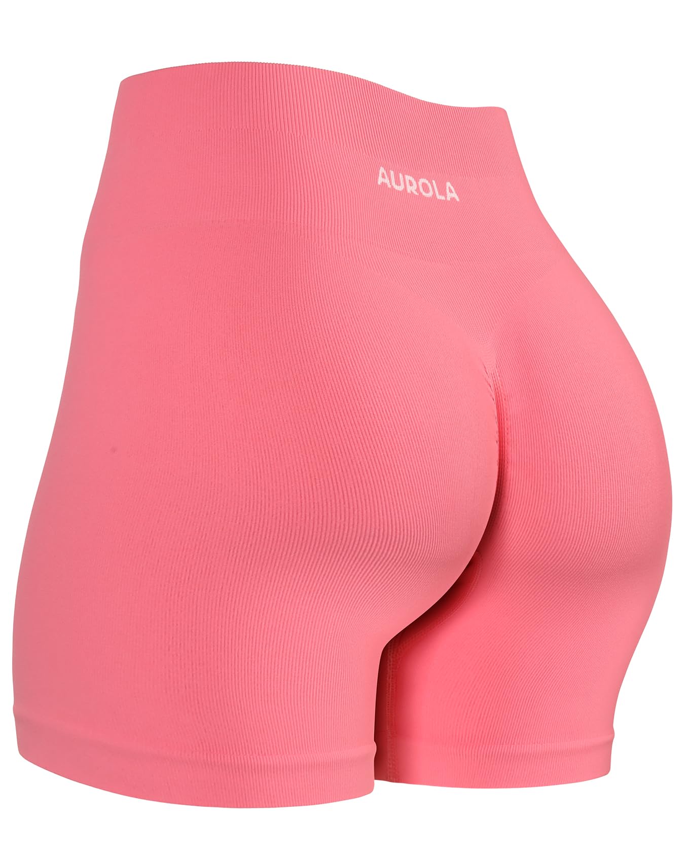 AUROLA Power Workout Shorts for Women Tummy Control Squat Proof Ribbed Thick Seamless Scrunch Active Short