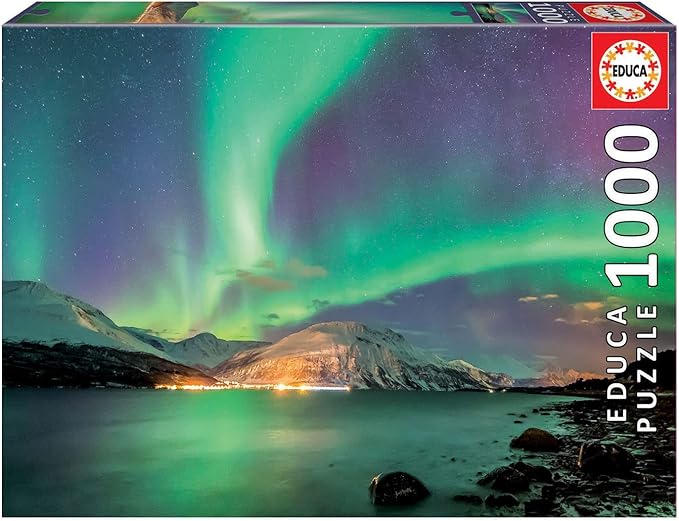 Educa Puzzle de 1000 Piezas para Adultos - Aurora Boreal con Pegamento Fix Puzzle