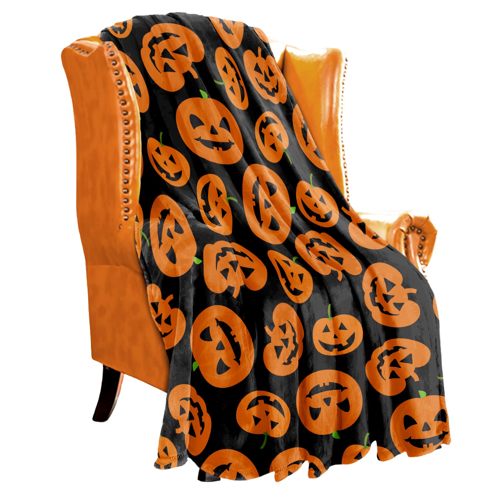 Piszocr Halloween Throw Blanket 130 x 150 cm, Decorated Soft Fluffy Plush Blanket, Flannel Fleece Blanket Sofa Throw / Throw Blanket / Bed Throws / Gifts for Boys Girls 50x60 In