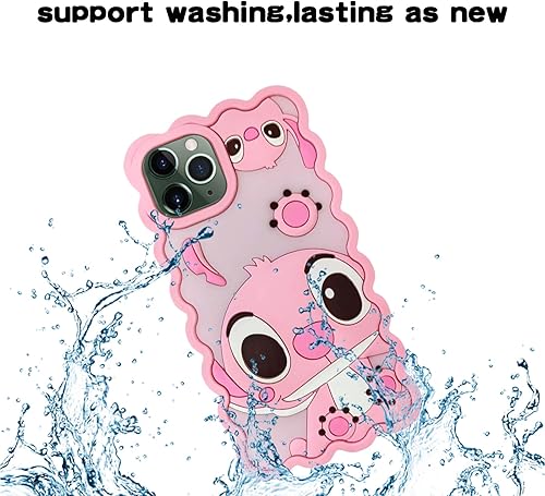 Miniatura 4 de FINDWORLD Fundas para iPhone 11 Pro Max, linda funda de silicona suave de dibujos animados 3D, personaje de animales geniales, a prueba de golpes,