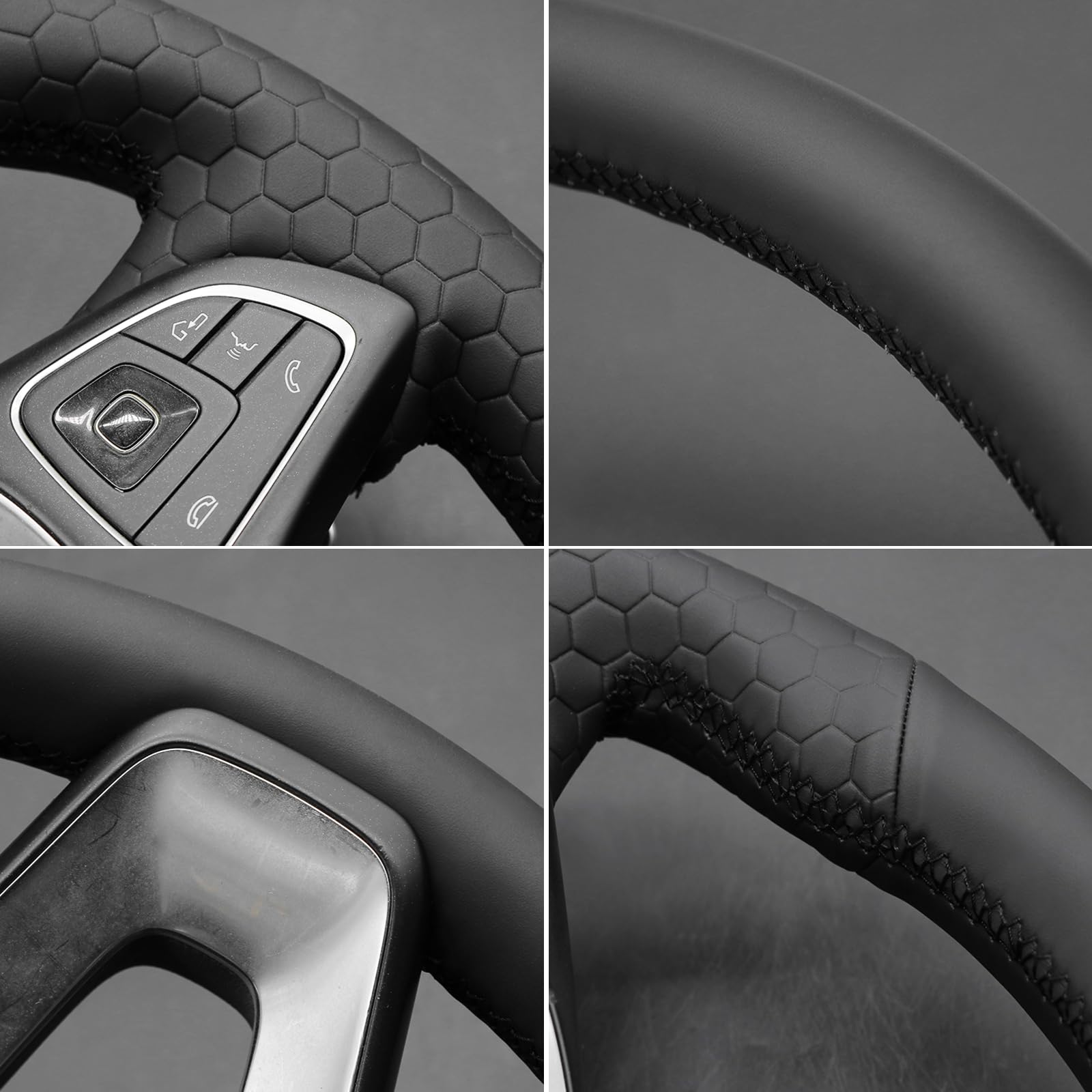 MEWANT Couvre-volant pour Mercedes-Benz Classe C/Classe CLA/Classe CLS/Classe E/Classe GLA/Classe GLC/Classe GLE/Classe GLS/Metris (W447) Housse de volant de voiture cousue à la main