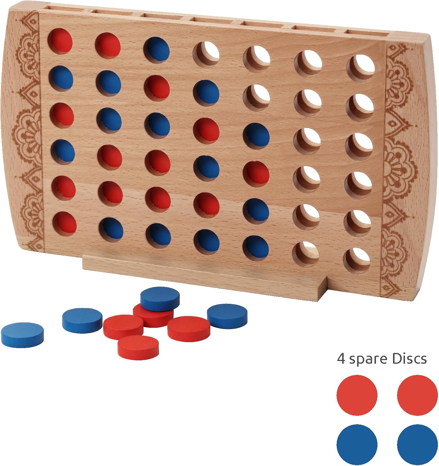 Wooden 4 in a Row Game Coffee Table Decor-Classic Strategy Game-Family Board Games Toys Gift for 6 Years Old Kids Boys Girls Adults - Image 5