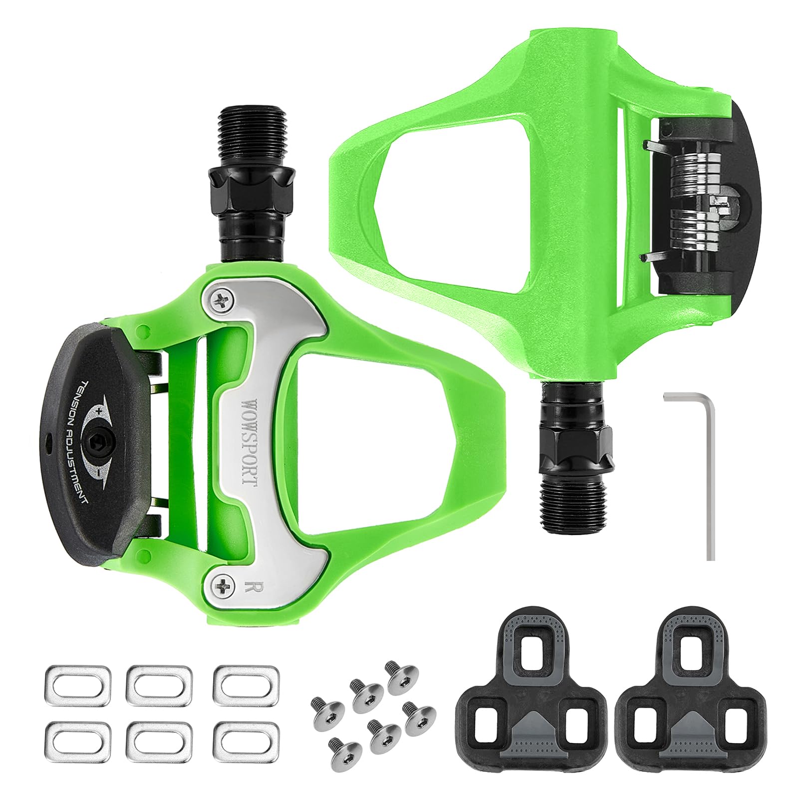 WOWSPORT Road Bike Pedals Look KEO Compatible Clipless Pedal Set