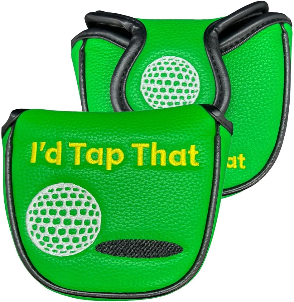 Giggle Golf “Tap that” Golf Club Headcovers – Blade, Mallet & Hybrid Covers. Funny Golf Accessories - Novelty Golf Gifts. Unique Headcovers for Women & Men.