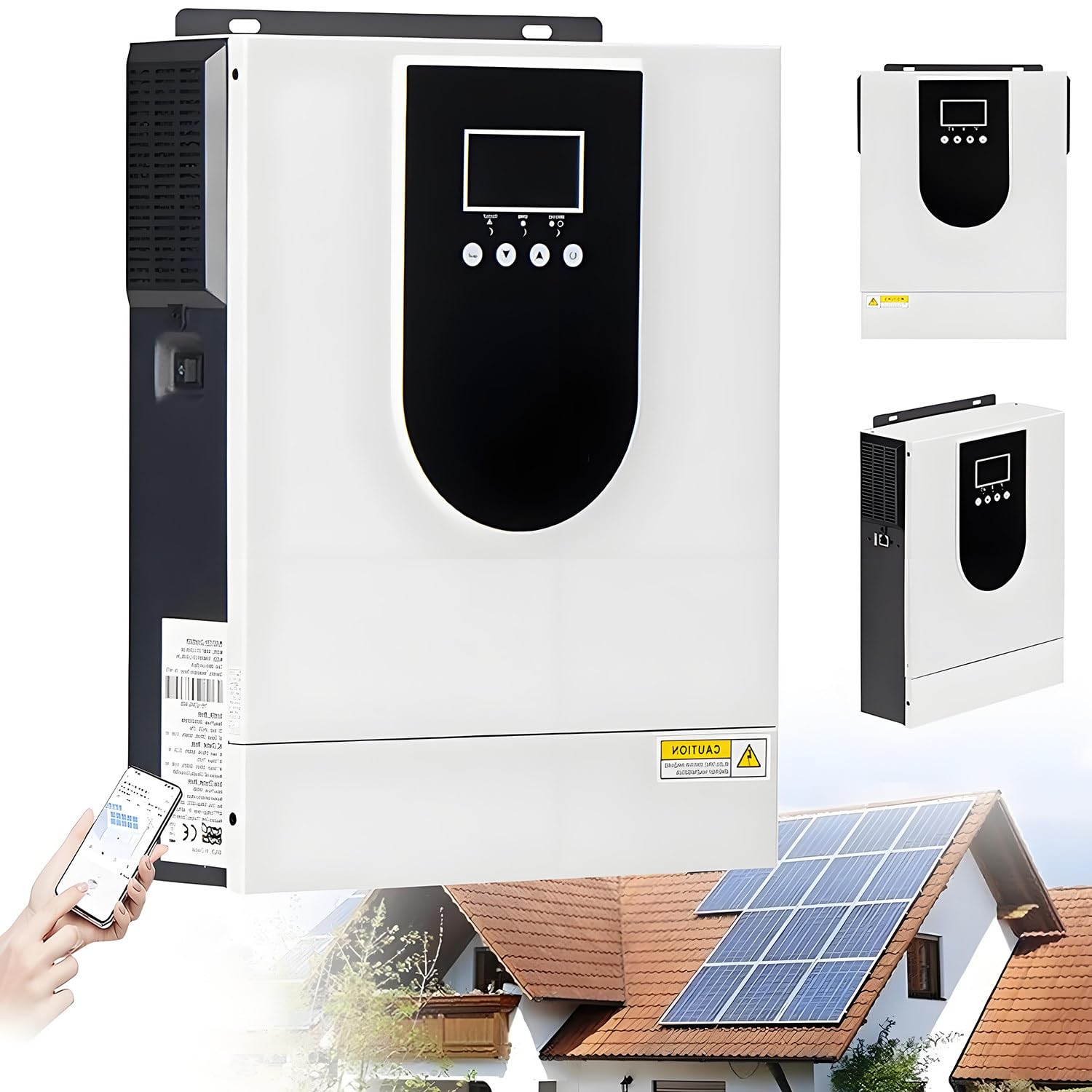 1.0-10.2KW Solar Hybrid Inverter, 40-160A MPPT Solar Controller & 12V/24V/48V DC-220V AC Pure Sine Wave Power Inverter, for Lead Acid/Lithium Batteries for Off-Gird/Home/Shed 1.0KW