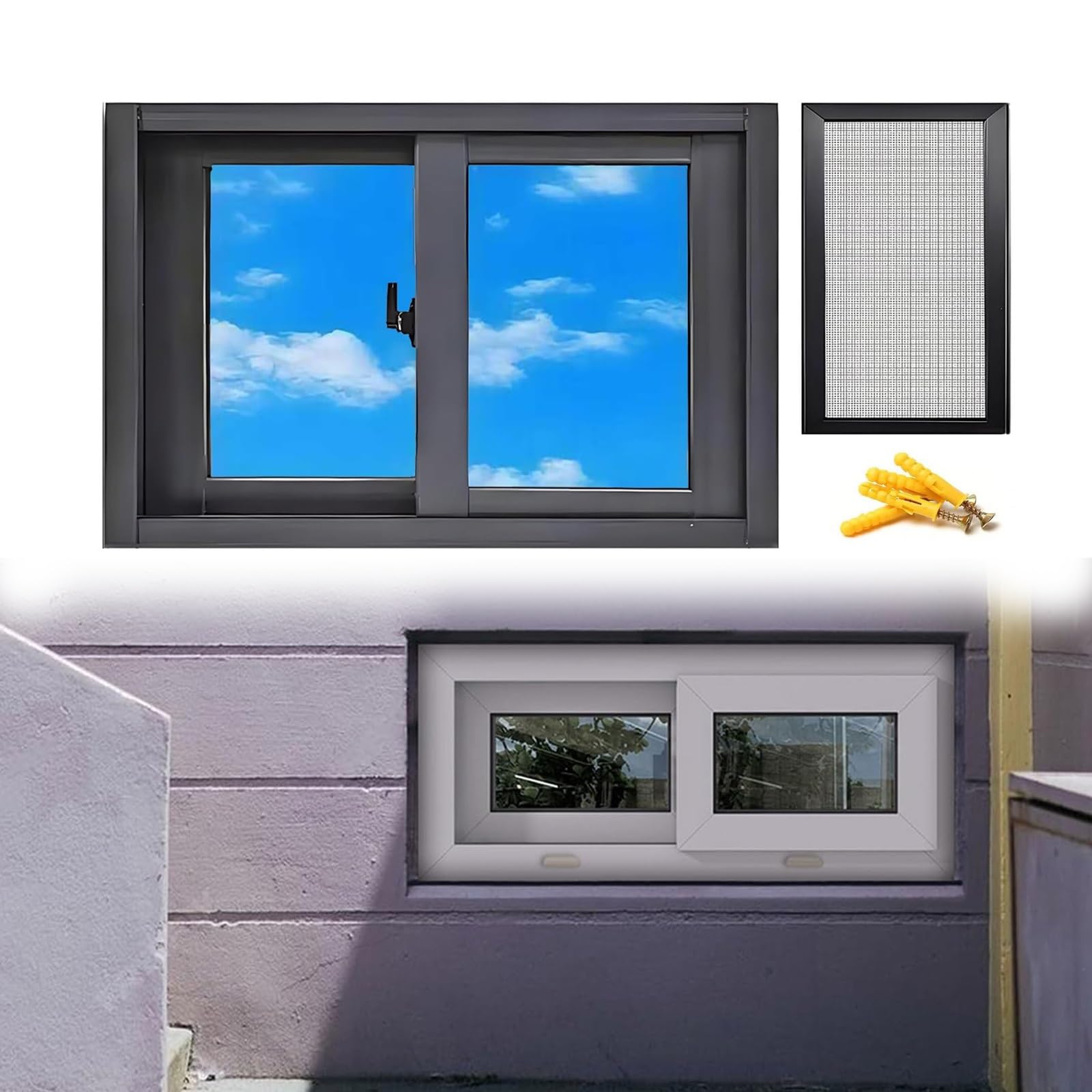 Ventana de aluminio elegante y duradera con panel de vidrio templado