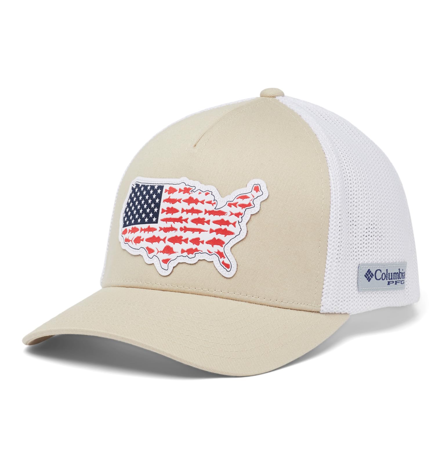 Columbia Unisex Fossil/Usa Patch 'S Pfg Statetriot Mesh Ball Cap, Xl