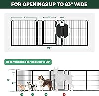 Vista 87 de FXW Puerta para perros extra ancha diseñada para uso en interiores, ancho ajustable de hasta 165 pulgadas de ancho